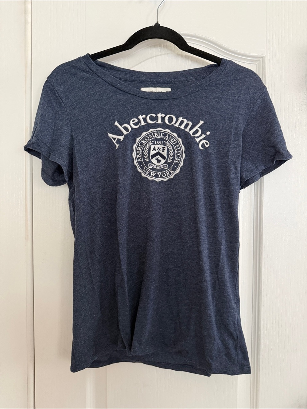 Abercrombie & Fitch Navy Blue Logo Short Sleeve Tee